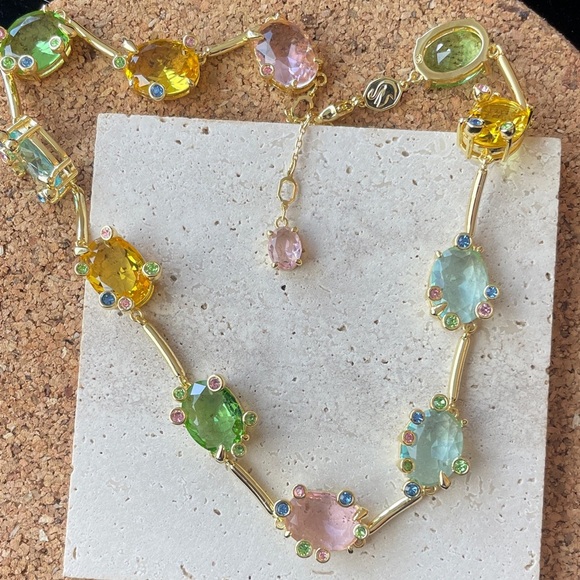 Swarovski Elegant Multicolor Gemstone Necklace - Picture 3 of 10